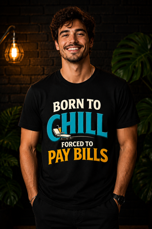 Born To Chill, Forced To Pay Bills™ - T-Shirt - Black