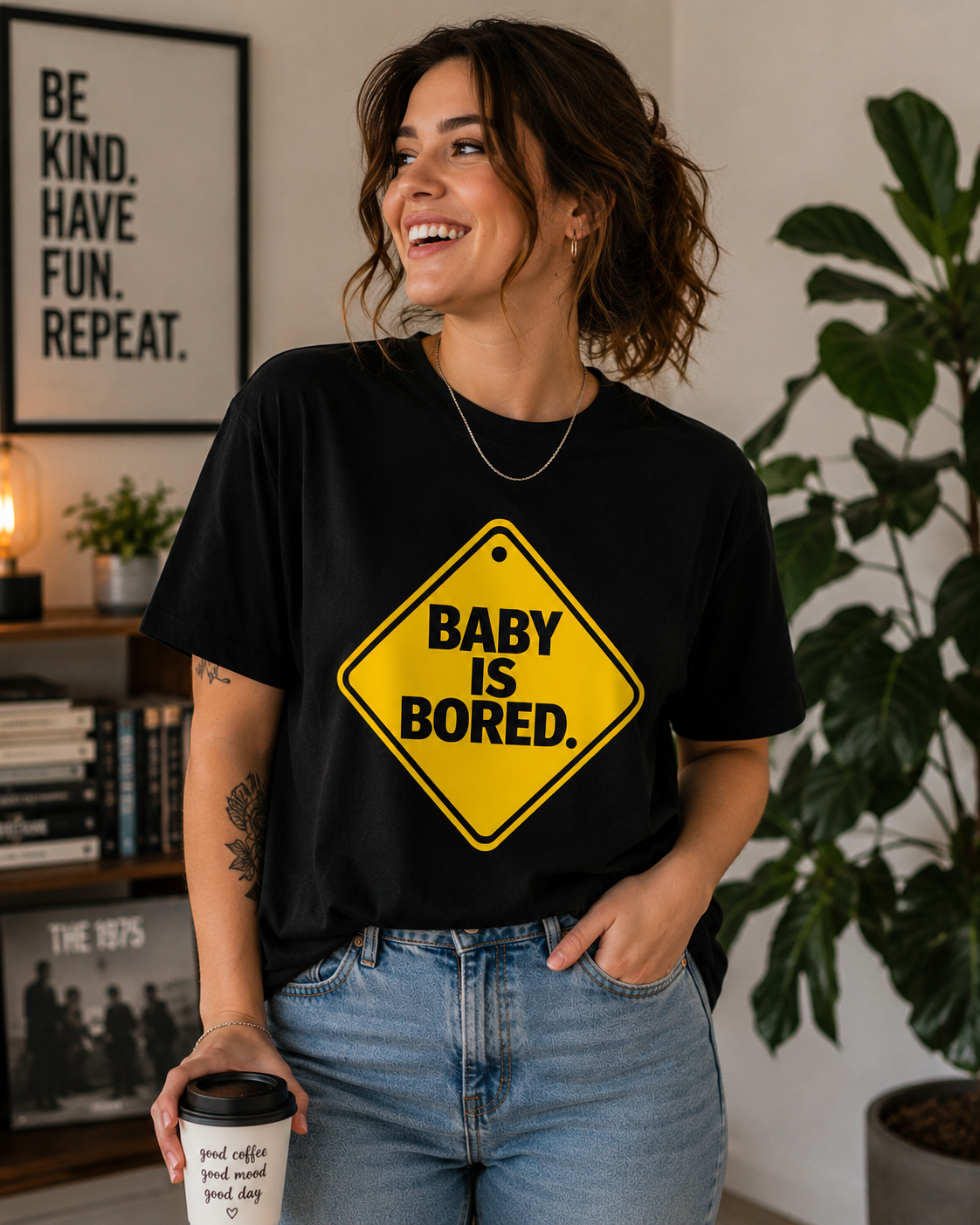 Baby Is Bored™ – Warning Sign Tee ⭐