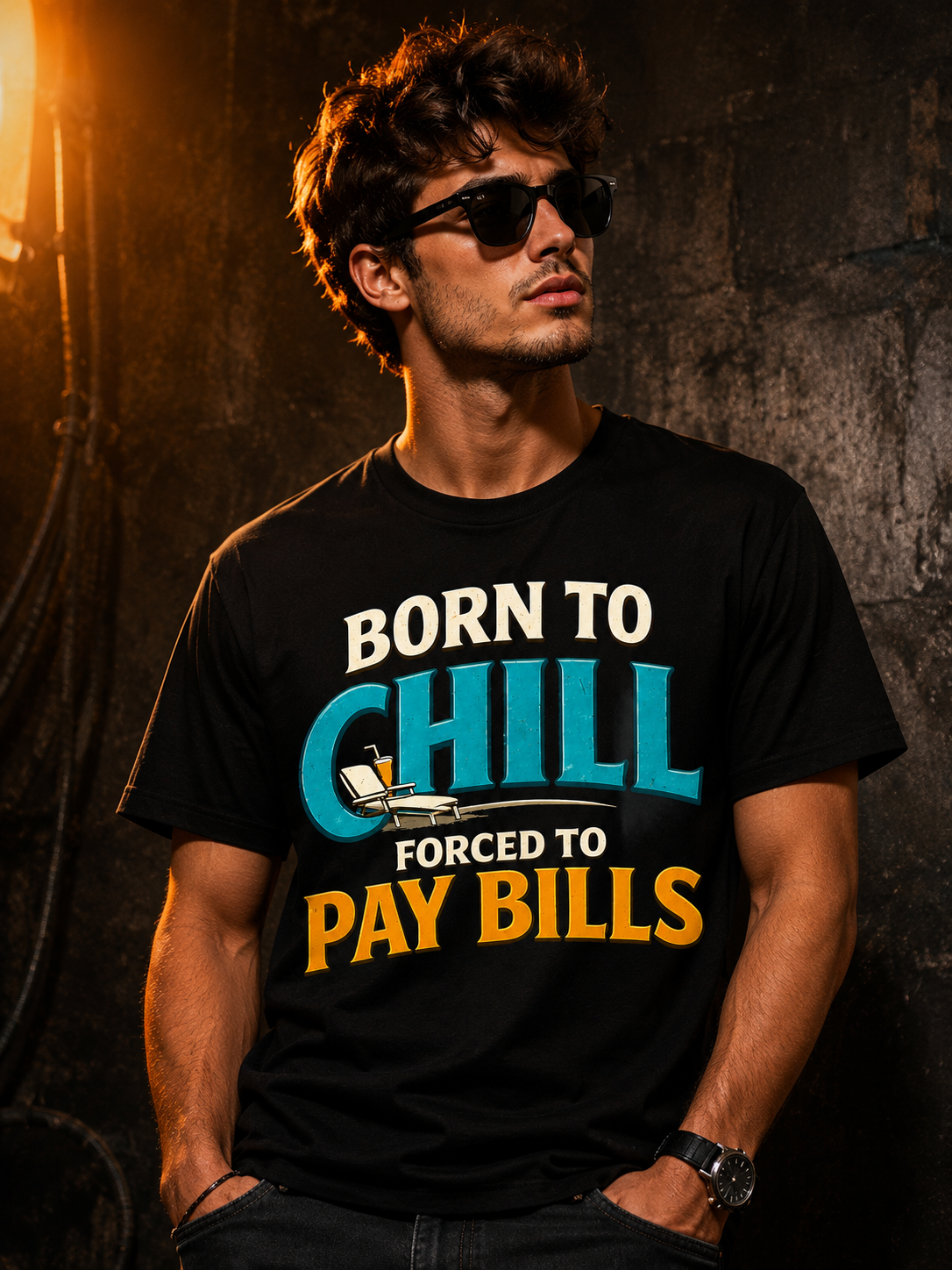 Born To Chill, Forced To Pay Bills™ - T-Shirt - Black