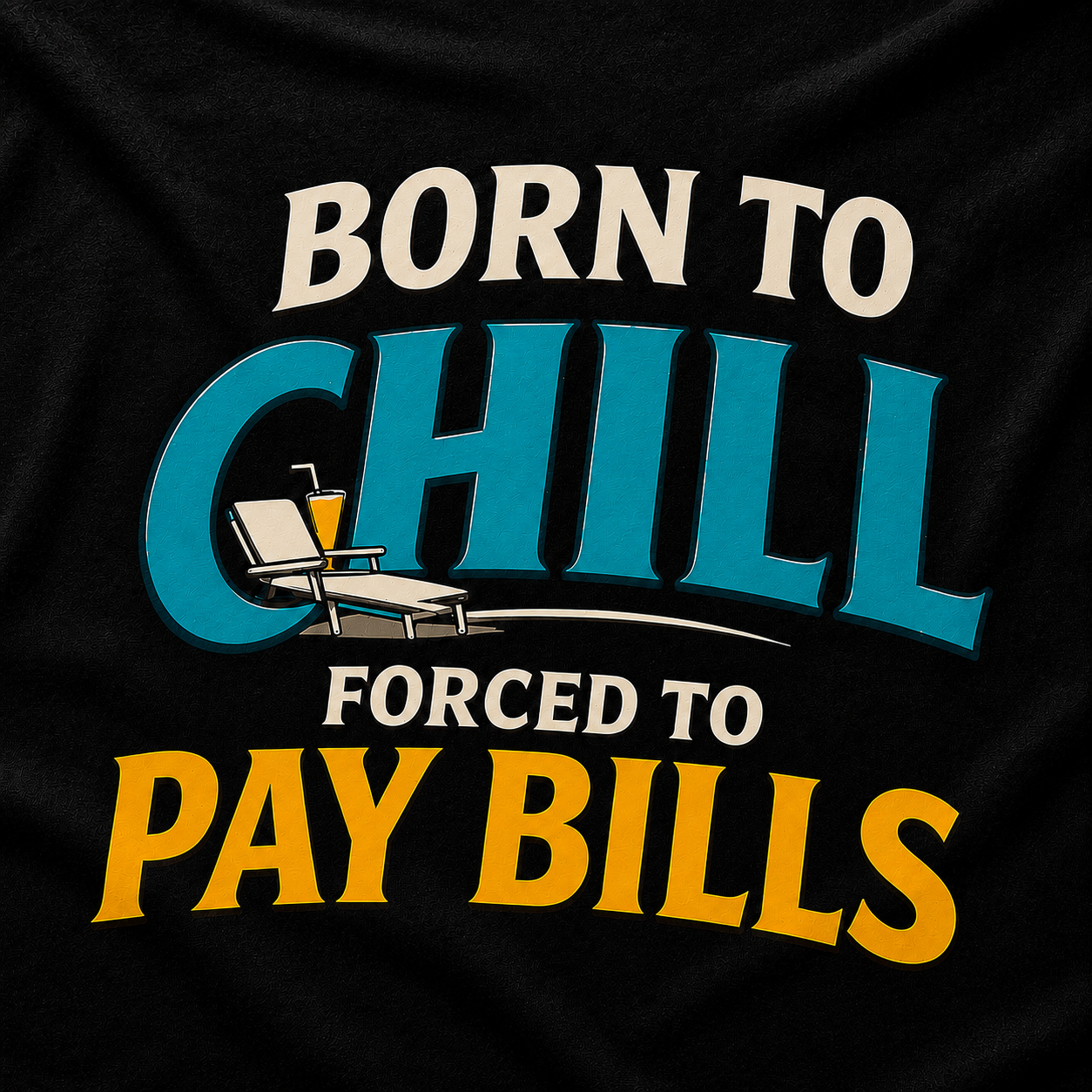 Born To Chill, Forced To Pay Bills™ - T-Shirt - Black