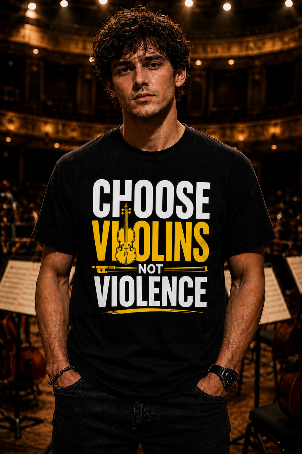 Choose Violins Not Violence™ - Music Tee 🎻