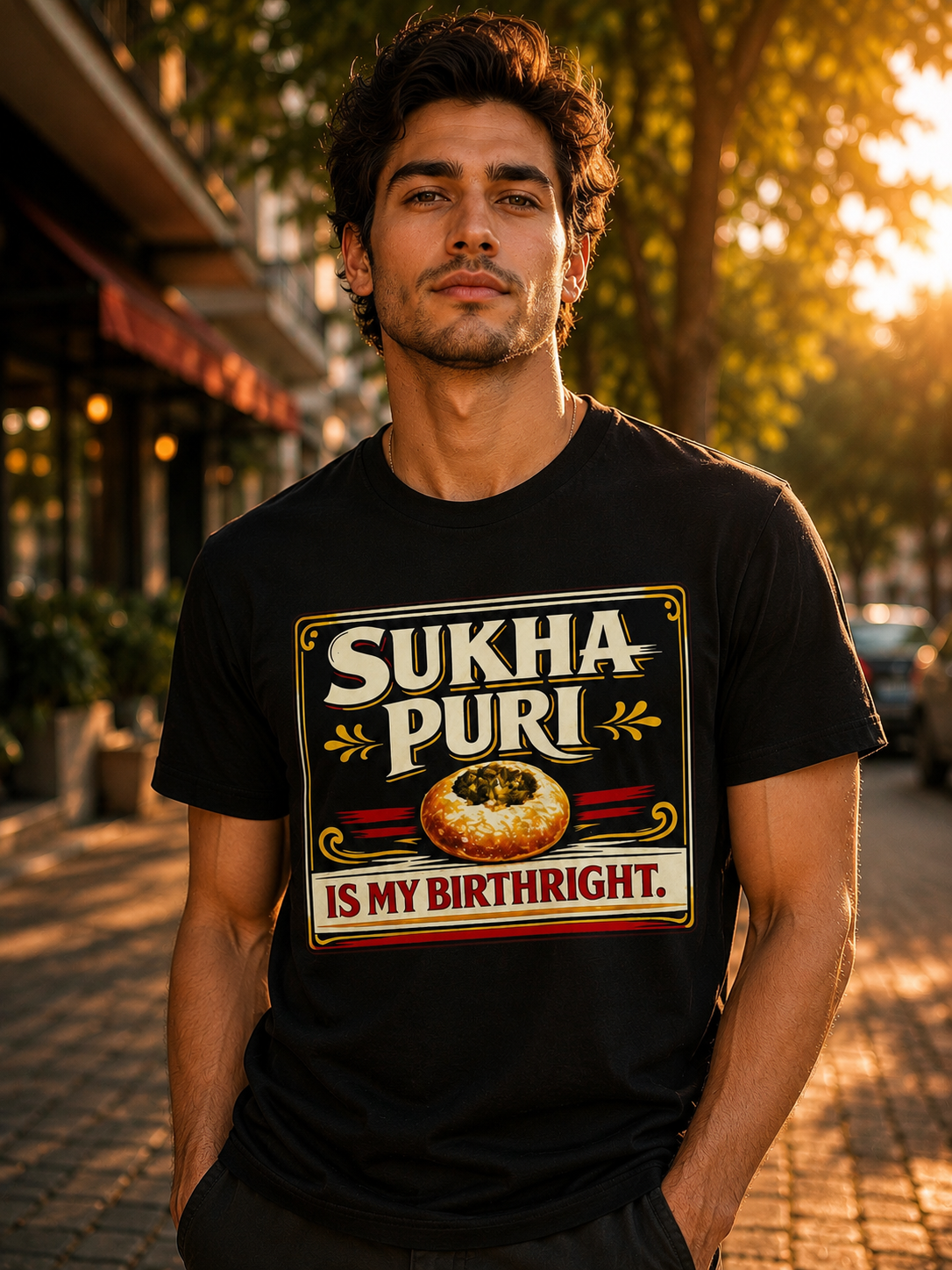 Sukha Puri Is My Birthright™ – Vintage Street Food Tee  For those who know the best part of pani puri comes last.