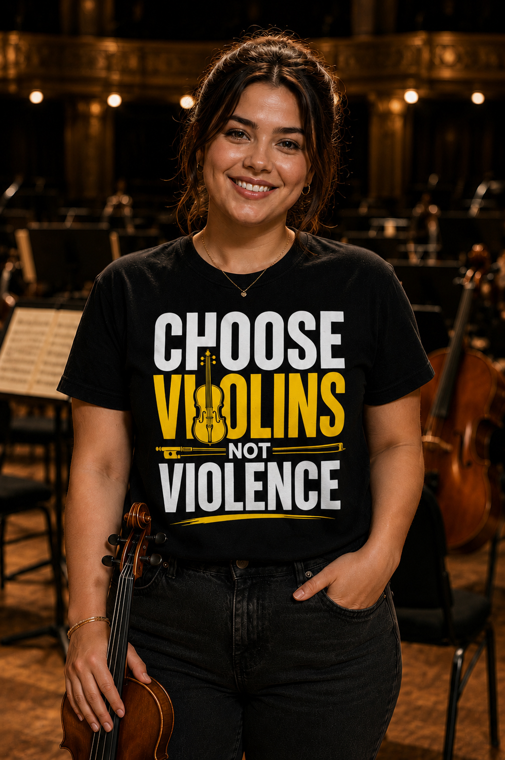 Choose Violins Not Violence™ - Music Tee 🎻