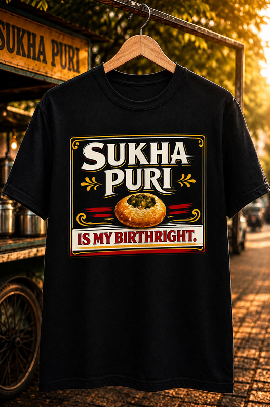 Sukha Puri Is My Birthright™ – Vintage Street Food Tee  For those who know the best part of pani puri comes last.