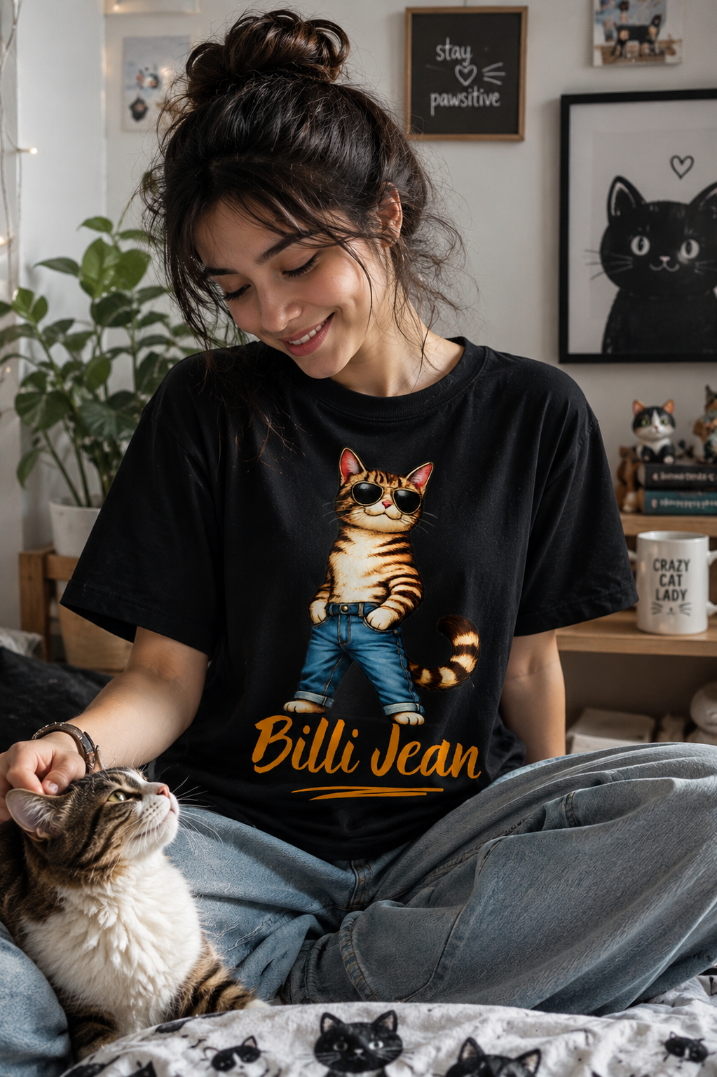 Billi Jean™ - Cat Lover Graphic T-Shirt