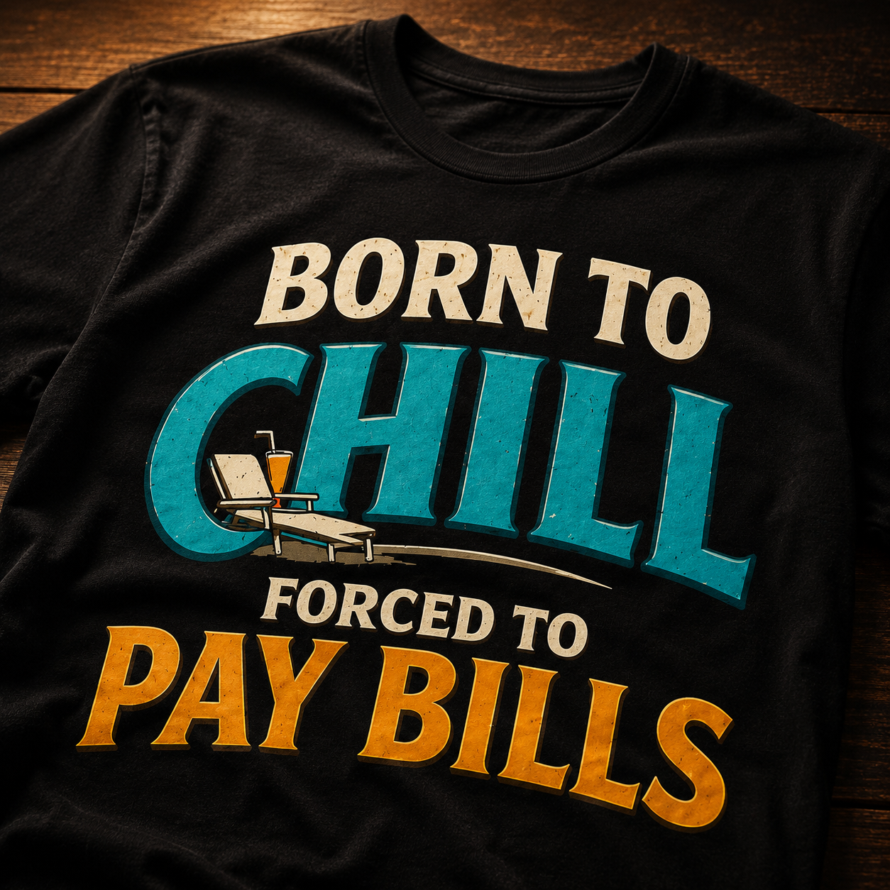 Born To Chill, Forced To Pay Bills™ - T-Shirt - Black