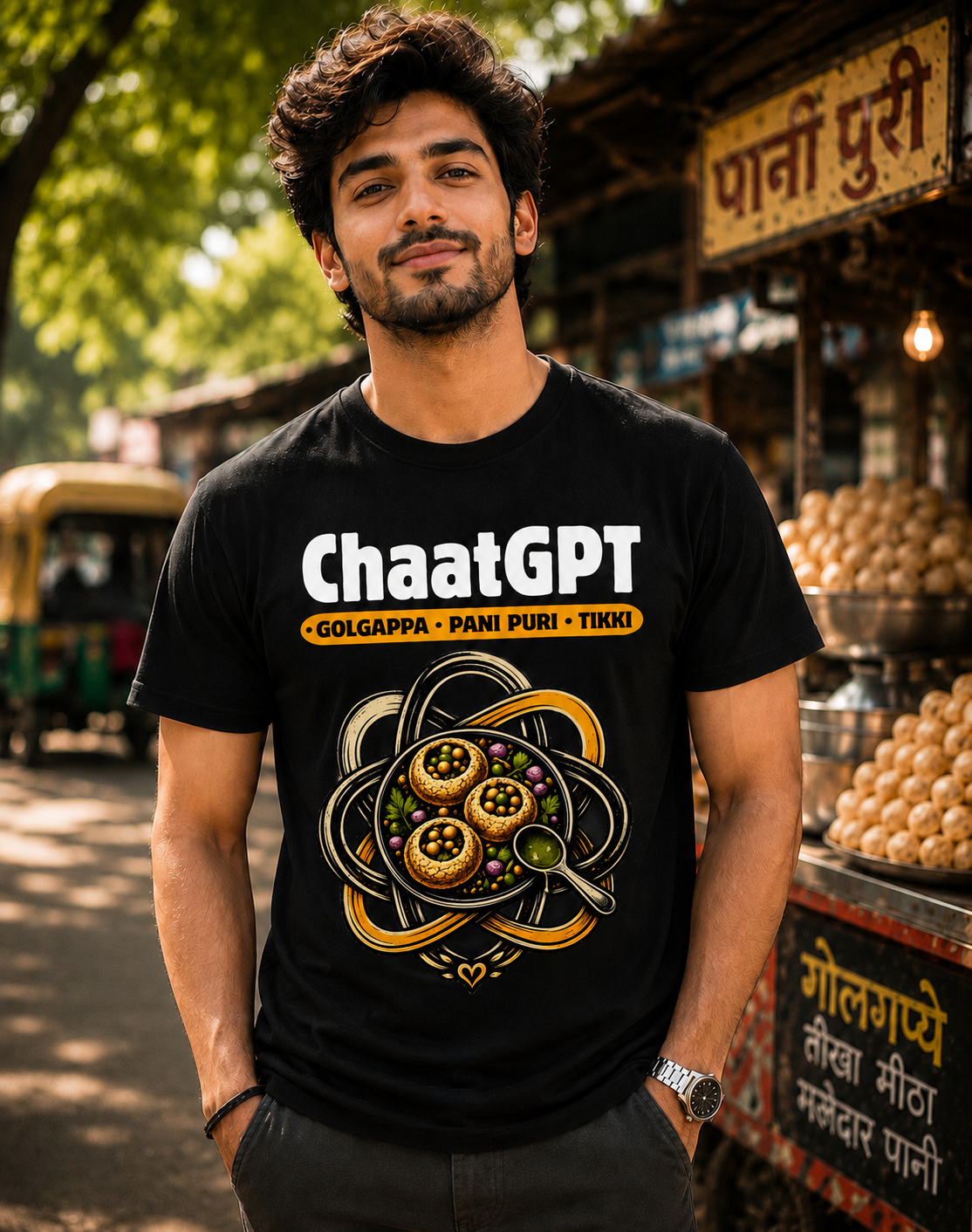 ChaatGPT™ – Artificial Intelligence. Natural Cravings. Premium Graphic Tee