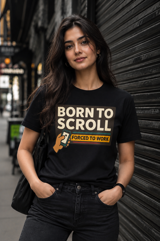 Born To Scroll, Forced To Work™ - Doomscroll Tee